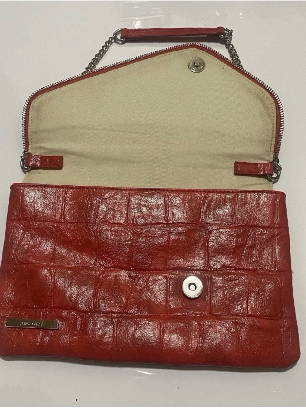 Nine West Handbag Shoulder Chain Strap Faux Leather